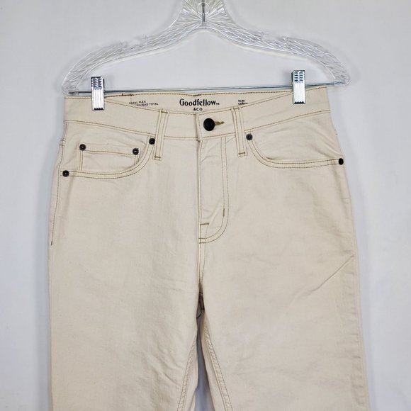 Goodfellow & Co Mens Jeans sz 30Wx32L Total Flex Slim cream wash denim pants - Picture 7 of 12